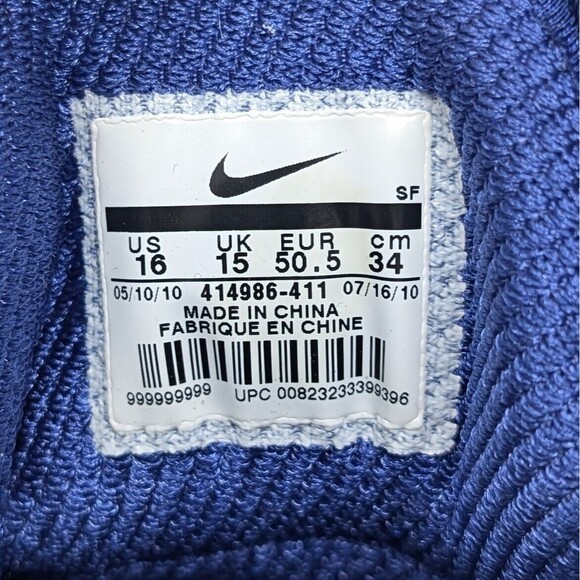 Nike Air Show Elite Baseball Metal Cleats Men\'s Size 16 Blue 414986-411 main image 5